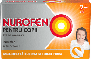 Nurofen pentru copii 125 mg supozitoare, 2 ani+