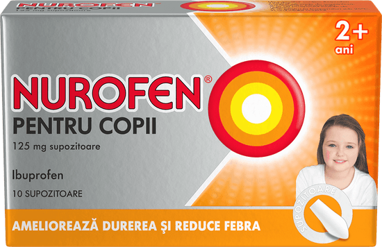 Nurofen pentru copii 125 mg supozitoare, 2 ani+