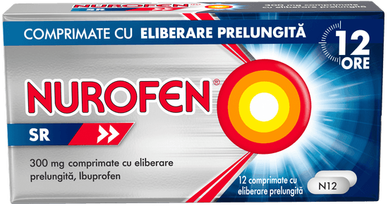 Nurofen SR 300 mg comprimate cu eliberare prelungită - 12 comprimate