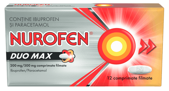 Nurofen Duo Max 200 mg/500 mg comprimate filmate - 12 comprimate filmate
